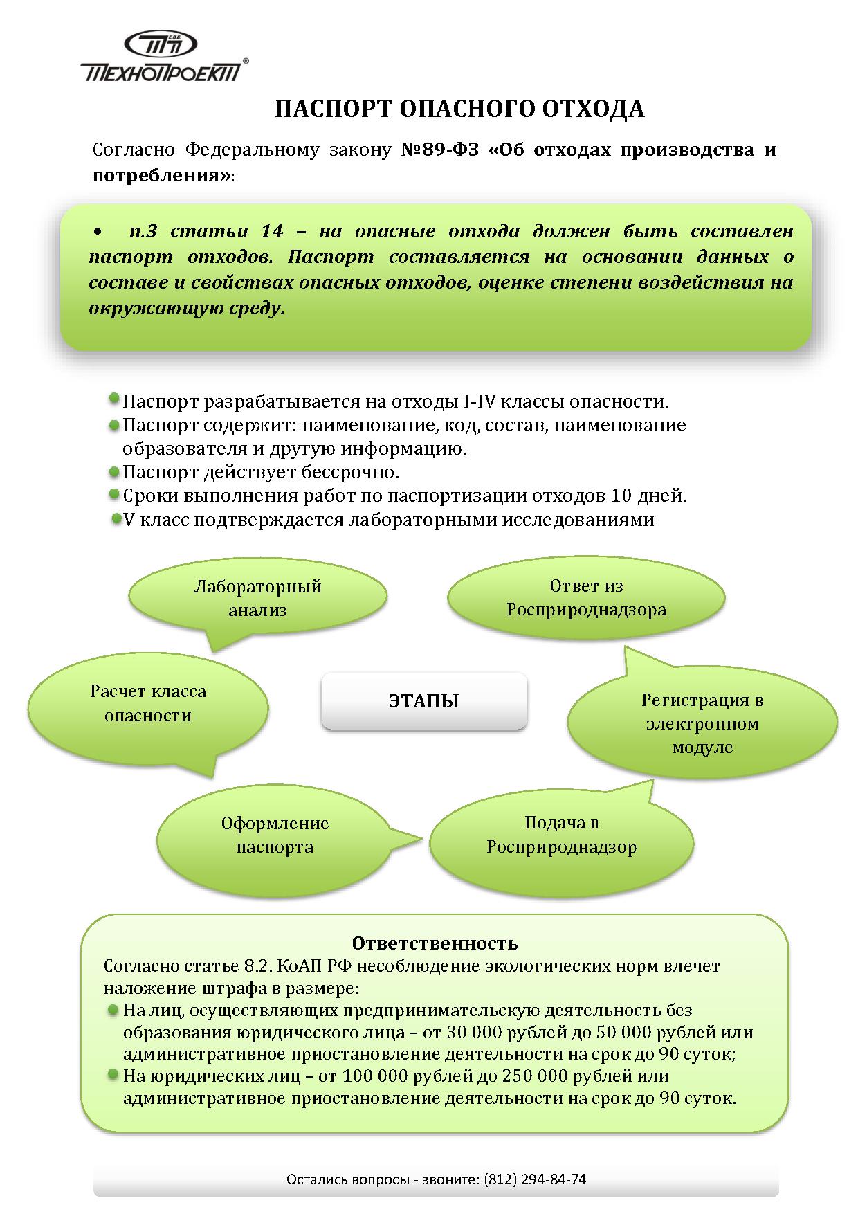 Разработка Паспорта отходов